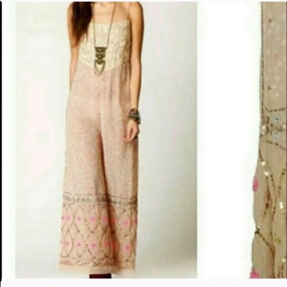 Free People fairy embroidered jumpsuit